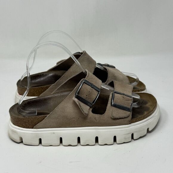 Birkenstock Papillio Arizona Sandals Womens 7 EU 38 Narrow Brown Platform Shoes - Picture 1 of 16